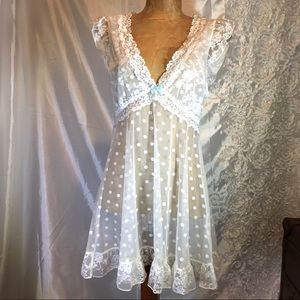 NWOT Betsy Johnson Sheer White Night Gown Short-M